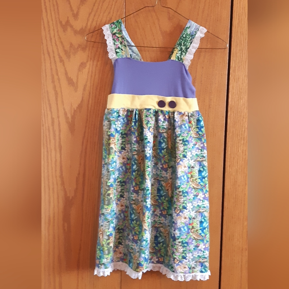 Girls Custom made sun dress woodland